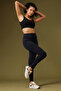 High Rise Active Tights in Navy with Pink Side Panels - 3
