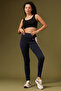High Rise Active Tights in Navy with Pink Side Panels - 2