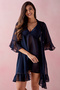 Chic Basic Robe in Navy - Lace & Georgette