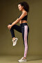 High Rise Active Tights in Navy with Pink Side Panels