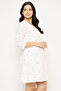 Floral Embroidery Short Night Dress & Robe Set in White - 100% Cotton - 5