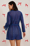 Chic Basic Sheer Robe in Royal Blue - Lace - 4