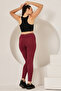 High Rise Activewear Tights in Maroon - 5