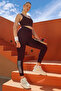 Snug Fit High Rise Active Tights in Plum Colour - 2