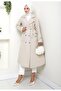 Women's Knitted Quilted Belted Buttoned Mink Trench