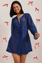 Chic Basic Sheer Robe in Royal Blue - Lace - 2
