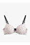 Supportive Bowknot Floral Polka Dot Extra Padded Tulle Bra