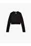 Slim Fit Back Detailed Long Sleeve Crew Neck Sports T-Shirt - 2