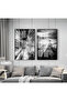 Amazing | Black&White Set Tree Modern Combination | Framed Glass Table 2 Pieces Vertical