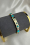 Gold Color Heart Star Stone Detail Special Series Rubber Bracelet - 5
