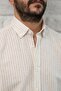 Slimfit Fit Collar Buttoned Striped Summer Seersucker Fabric Men's Shirt - 6