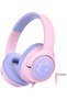 HS26 Kids Headphones, Wired, Stereo Sound, Foldable, 3.5mm Jack, Pink, Over Ear, Safe Volume - 2