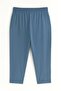 Blue Plus Size 100% Cotton Muslin Fabric Women's Trousers – Narrow Leg, Pockets, Comfortable Fit - 6