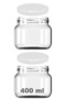 400 ml Jar Metal White Canning Lid 400 Cc Transparent Magnolia Glass Jar 2 Pieces