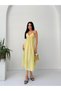 Yellow Thin Strap Pleated Midi Dress - 4