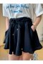 Lace Detailed Ruffle Shorts Skirt - Black - 3