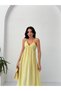 Yellow Thin Strap Pleated Midi Dress - 3