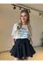 Lace Detailed Ruffle Shorts Skirt - Black - 7