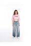 Women’s Cropped Pink Torn Tank Top - 4
