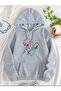 Faith Hope Love Printed Hooded Pocket Wool Inside Gray Sweatshirt
