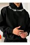 The Right Dragon Printed Hooded Pocket Cotton Black Sweatshirt