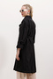 Women's Double Breasted Collar Lined Trench Coat Black 1037 - 5