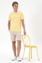 Men's Regular Fit Polo Collar Yellow T-Shirt 50299663-Vr094 - 4