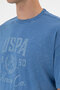 Men's Comfort Fit Crew Neck Indigo T-Shirt 50300228-Vr028 - 7