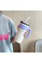 Insulated Tumbler with Handle and Straw Lid, Stainless Steel Coffee Mug Portable Coffee Tumbl - 4