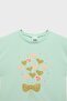 Girl's T-Shirt with Ruffle Sleeves - 6