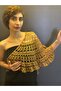 Lace Hand Knitted Multi-Purpose Shawl Bolero Bustier with Butterfly Brooch - 2