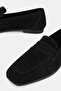 Women's Black Suede Genuine Leather 36-41 Number Loafer Ballet - 4