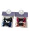 Set of 4 Baby Girl Bow Buckles – Red & Gray