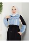 Women's Denim and Two-Thread Cotton Hijab Dress – Long-Sleeved Comfortable Daily Coat Model n-05455 _ Black