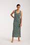 Women's Thick Strap Slit Long Green Nightdress - 3