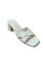 Cream Genuine Skin Leather Women's Heeled Slippers - 7
