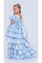Stony Crown Front Short Back Long Trailing Birthday Party Girl Children Evening Dress