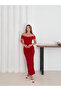 Sandy Fabric Draped Madonna Collar Slit Women's Midi Dress