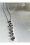 Y Necklace, Stone Detailed Design Venice, Gold & Silver Color, Adjustable Chain, 40+5 cm - 7