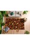 Mosso Dark Coffee Theme Colorful Floral Flowers Pattern Woven Base Modern Decorative Carpet Mosso193Kkcoffee - 4