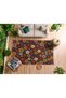 Mosso Blue Themed Colorful Floral Flowers Patterned Woven Base Modern Decorative Carpet Mosso193Blue - 4