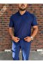 Polo Neck Vertical Striped Men's T-Shirt - 2