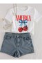 America Design Printed Crop - 2