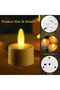 LED Candle Light Flameless Tea Lights Rechargeable Flickering Decoration Tealight Lamp with 12 Frost - 3