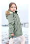 Girl's Waterproof Machine Washable Canvas Fabric Thick Winter Coat - 5
