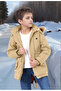 Children's Waterproof Canvas Fabric Fur Winter Thick Coat - Durable and Machine Washable - 5