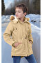 Children's Waterproof Canvas Fabric Fur Winter Thick Coat - Durable and Machine Washable - 6