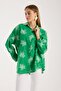 Patterned Printed Voile Loose Oversized Shirt - 5