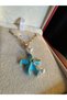 Women's Steel Necklace - Starfish Detail with Zircon Stone in Gold Color, Women's Necklace - 3