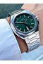Special Design 24 Months Warranty Silver-Green Color Men's Wrist Watch 1619.06Mr